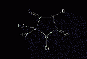 1,3-二溴-5,5-二甲基乙内酰脲结构式