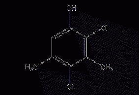2,4-二氯-3,5-二甲基苯酚结构式