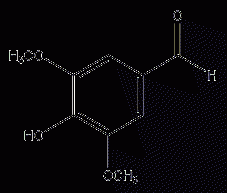 3,5-二甲氧基-4-羟基苯甲醛结构式