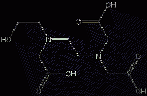 N-(2-羟乙基)乙烯二胺三乙酸结构式
